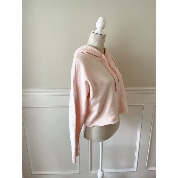 Martinellis Pink Cropped Hooded Sweater Soft Brushed Interior - Picture 2 of 4